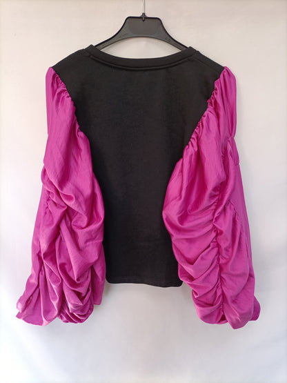 ZARA. Top mangas  buganvilia T. s