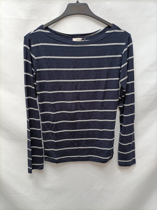 AMICHI. Camiseta rayas azul y gris T.s