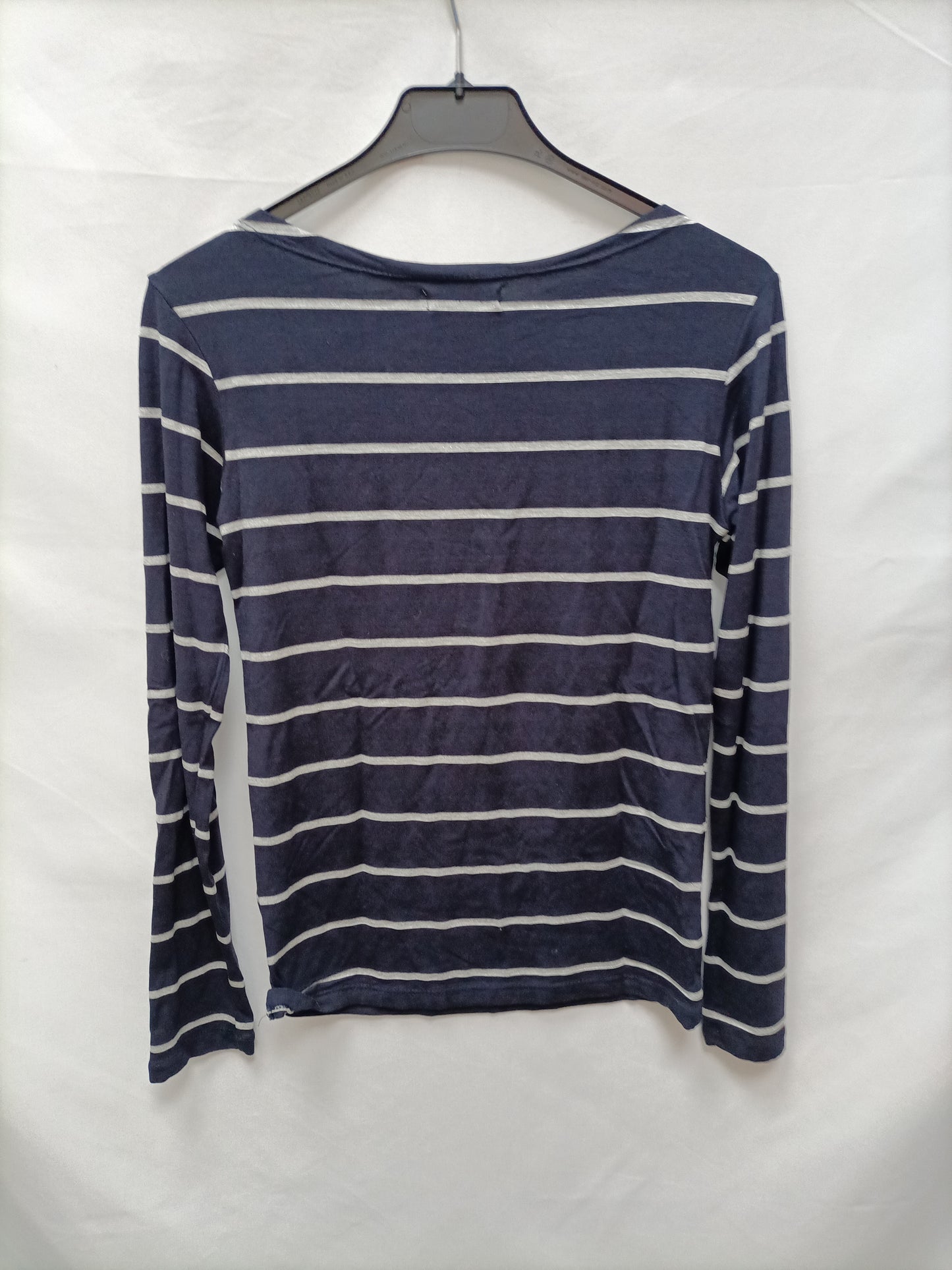 AMICHI. Camiseta rayas azul y gris T.s