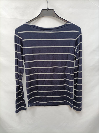 AMICHI. Camiseta rayas azul y gris T.s