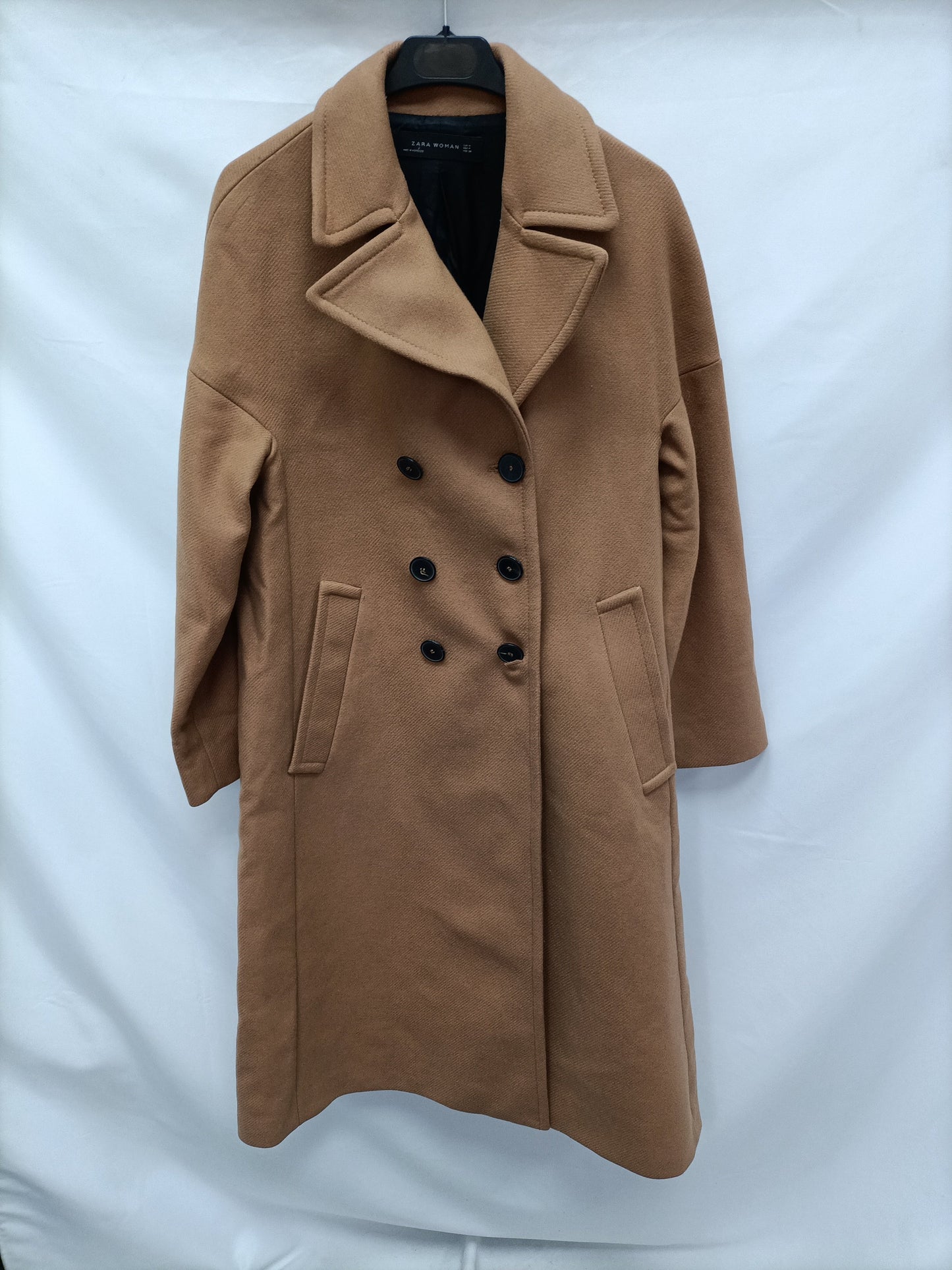 ZARA. Abrigo paño camel  T.m