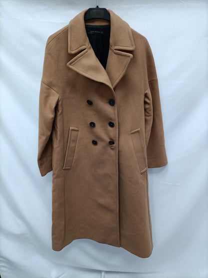 ZARA. Abrigo paño camel  T.m
