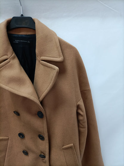 ZARA. Abrigo paño camel  T.m