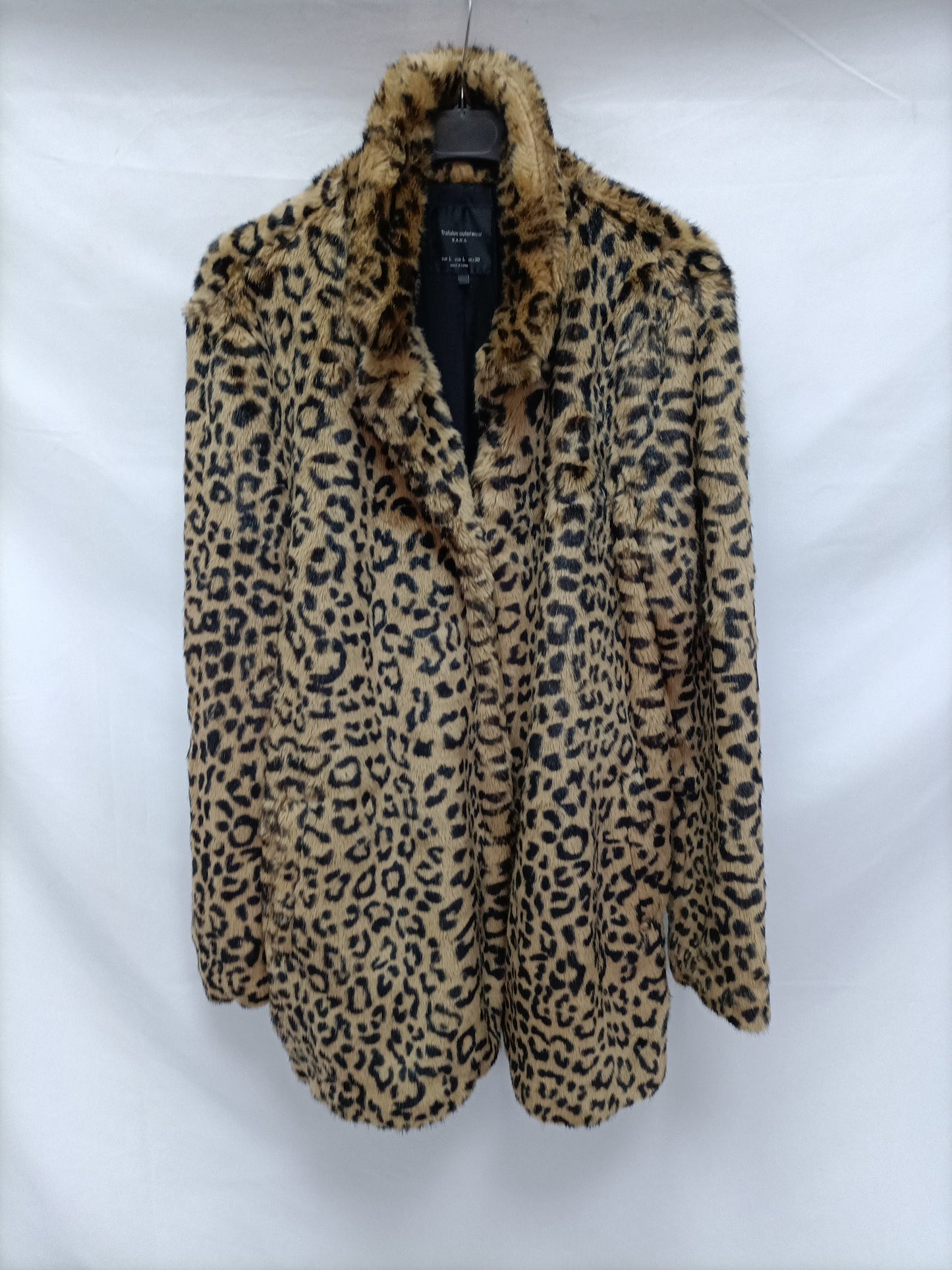 ZARA. Abrigo pelo animal print  T.l