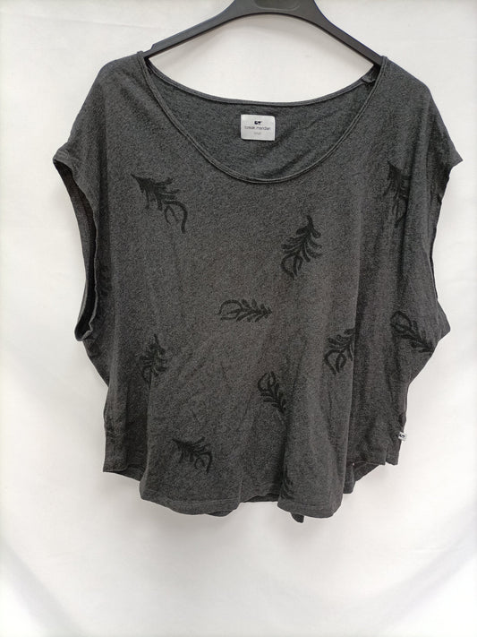 LOREAK MENDIAN. Camiseta gris hojas T.s