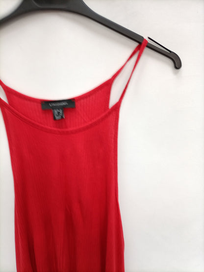 PRIMARK. Top rojo canalé T.40
