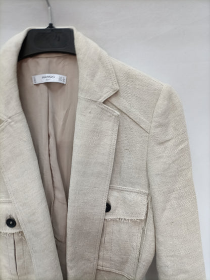 MANGO. Sahariana beige jaspeada T.s