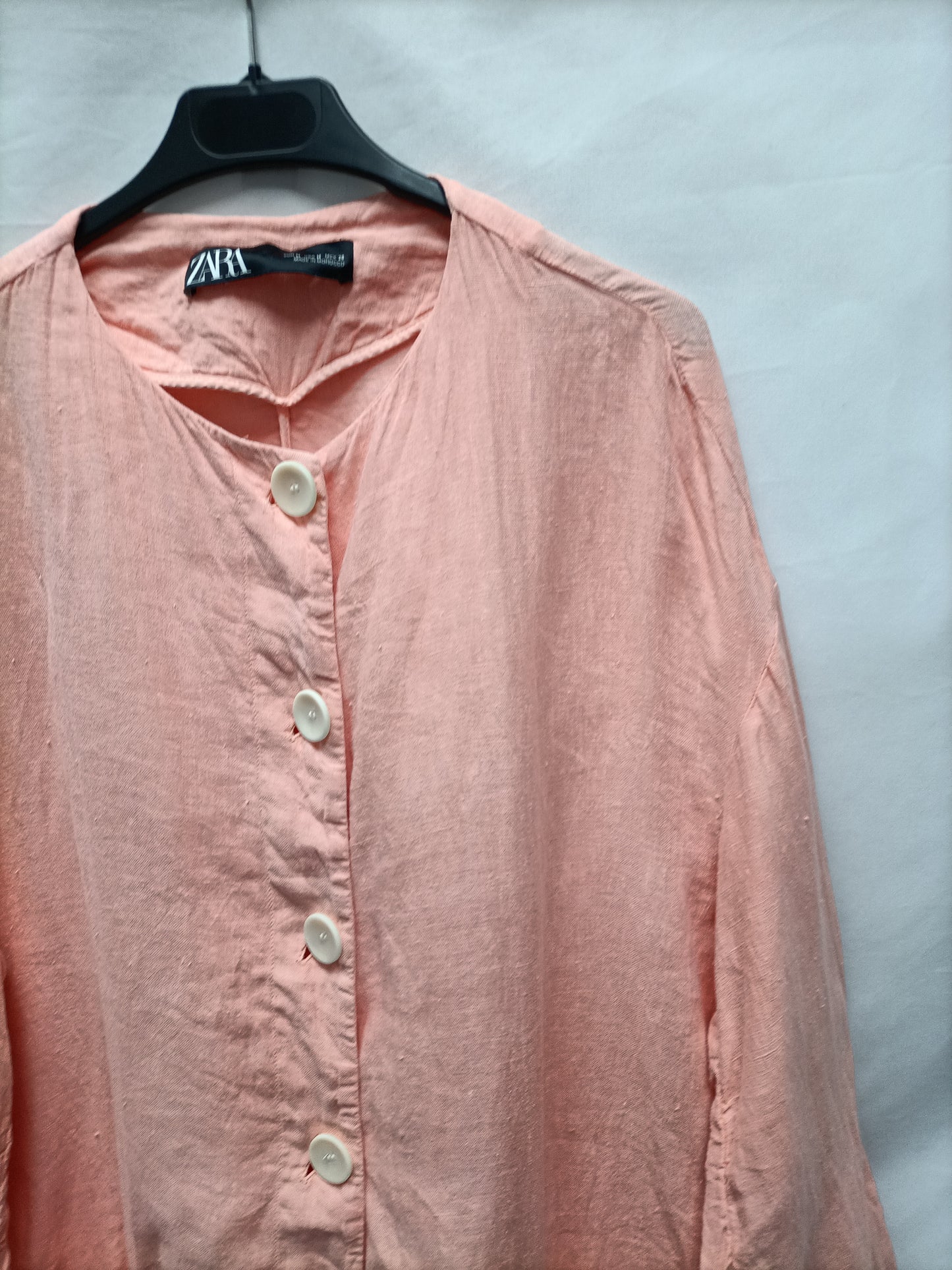 ZARA. Vestido/sobrecamisa  lino T.m