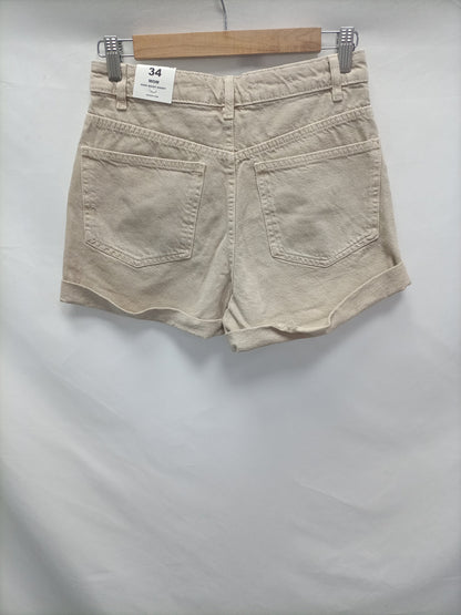 MANGO. Shorts denin beige   T.34