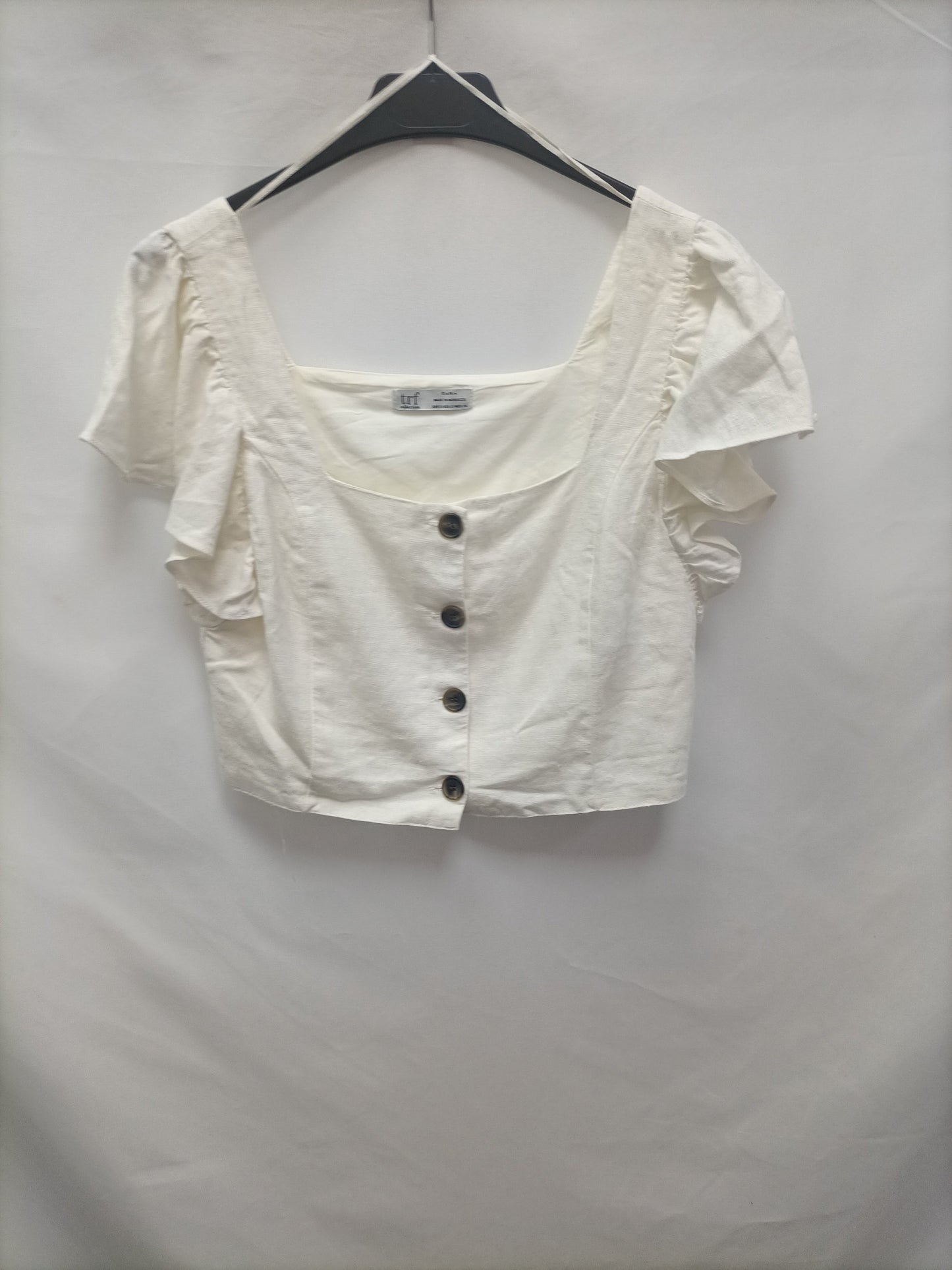 ZARA. Top algodón blanco   T.s