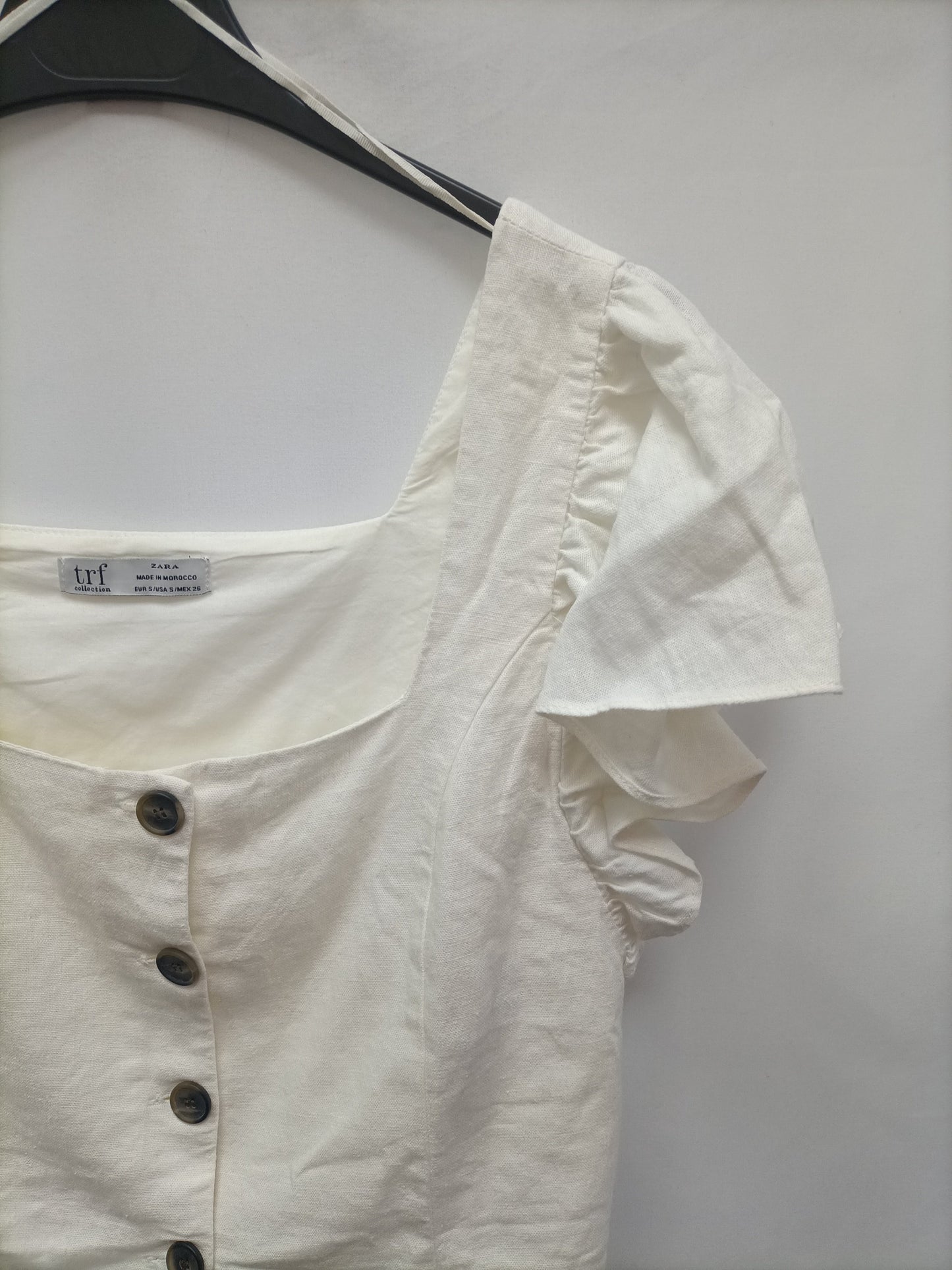 ZARA. Top algodón blanco   T.s