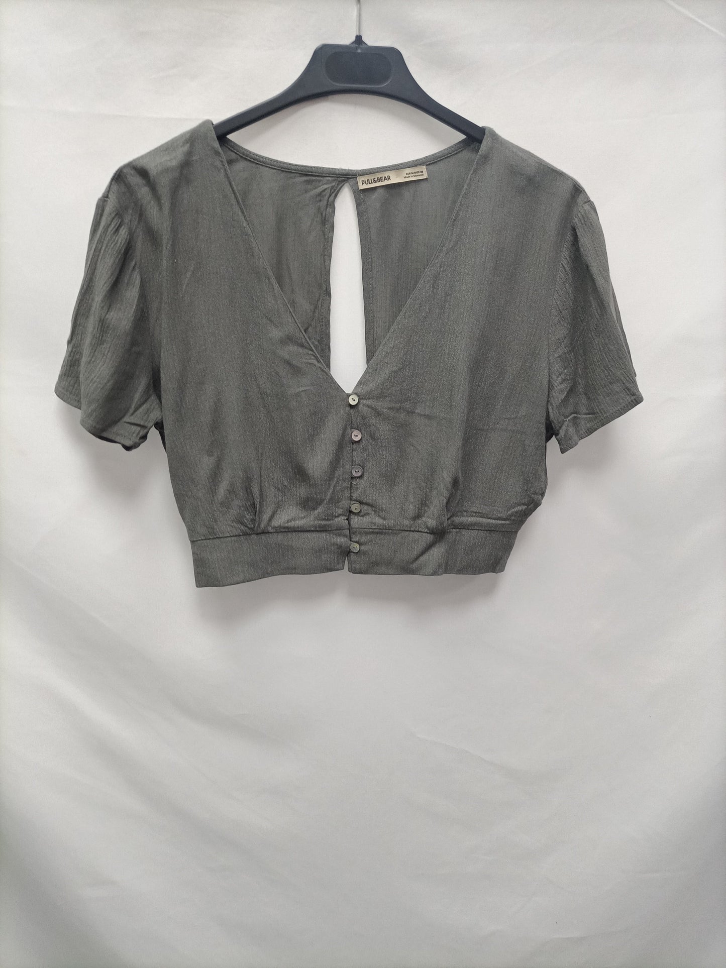 PULL&amp;BEAR. Grey Crop Top Tm