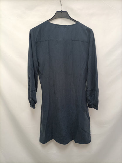 MANGO. Vestido azul botones T.s