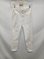 MANGO. Pantalón blanco pana T.36