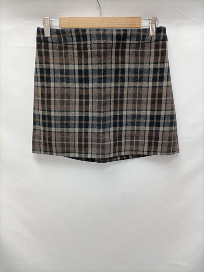 ZARA. Falda corta cuadros T.s