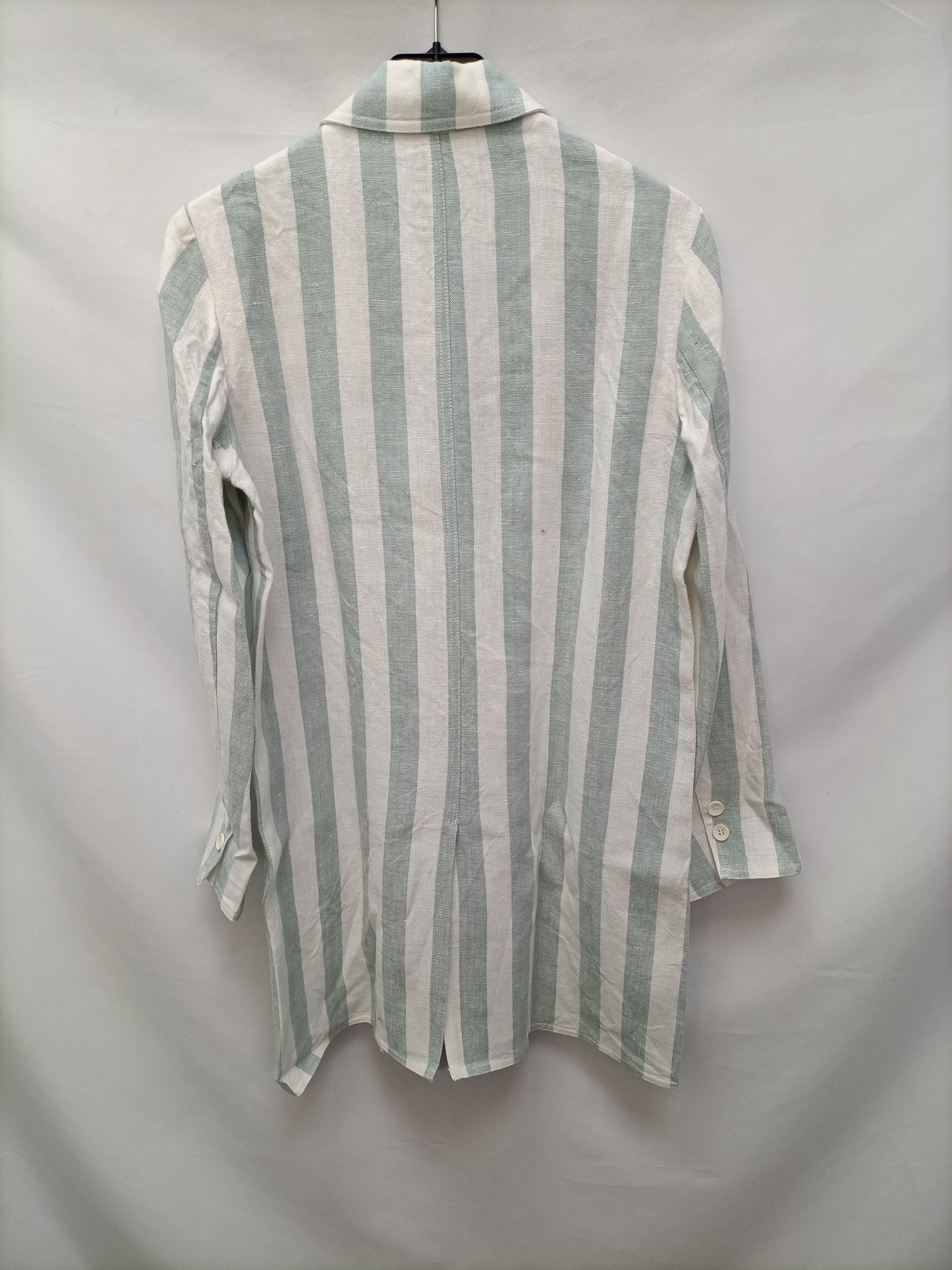 ZARA. Blazer de rayas verde y blanco T.s