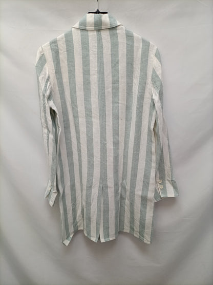 ZARA. Blazer de rayas verde y blanco T.s