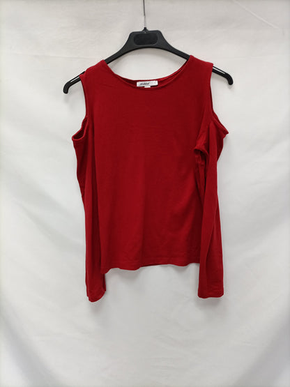 SUBDUED. Camiseta roja hombros  T.s