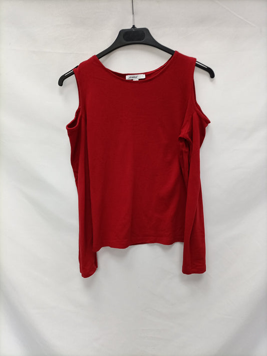 SUBDUED. Camiseta roja hombros  T.s