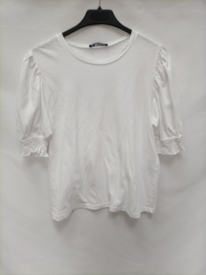 ZARA. Camiseta blanca básica T.m