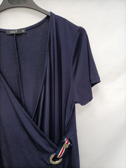 ADET. Vestido azul cruzado T.xl