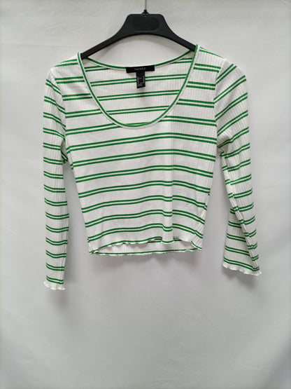 FOREVER21. Top canalé rayas T.m