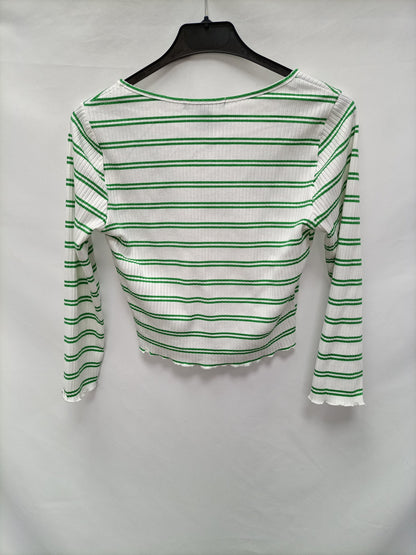 FOREVER21. Top canalé rayas T.m