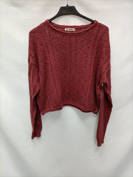 DOUBLE AGENT. Burgundy die-cut Tm jersey