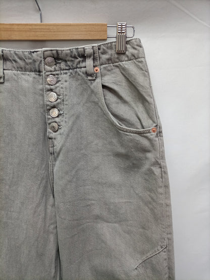 PULL&amp;BEAR. Straight-leg grey trousers, size 34