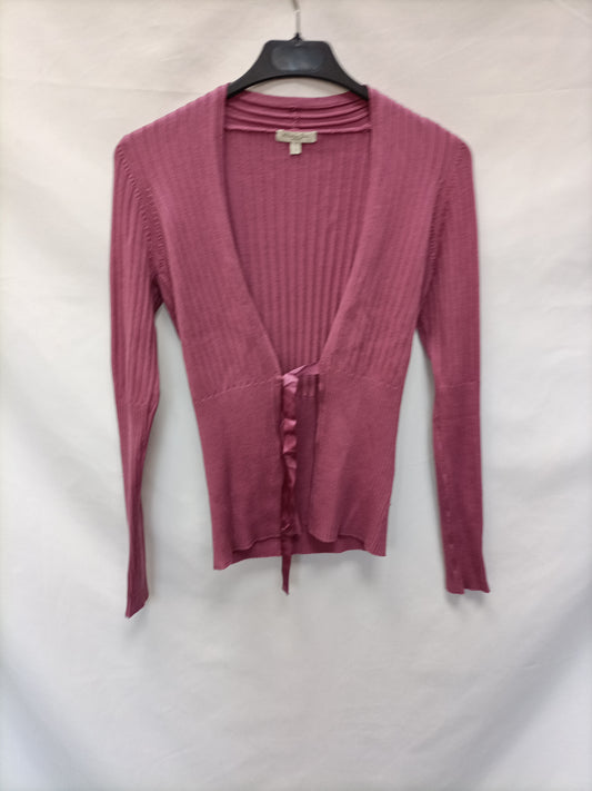MASSIMO DUTTI. Ts ribbed pink cardigan