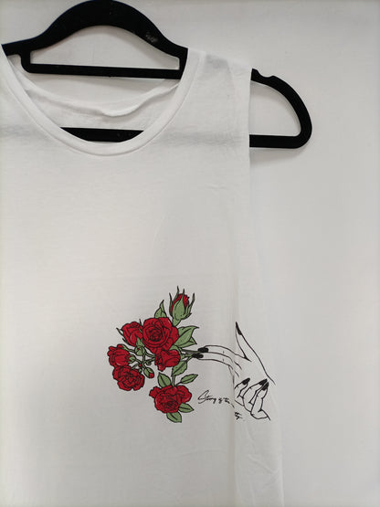TENEZIS. Camiseta blanca larga T.m