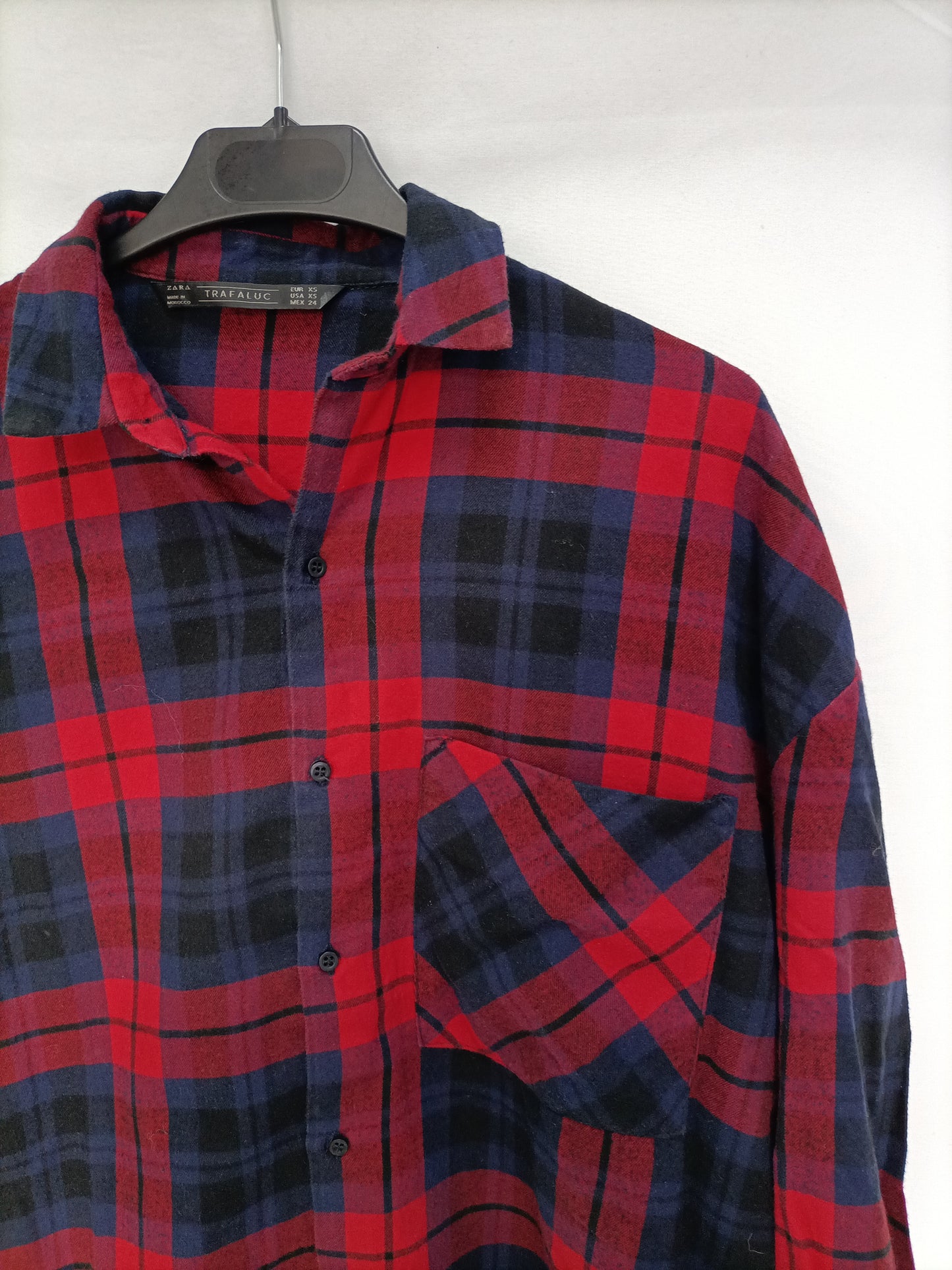ZARA. Camisa cuadros leñador T.xs
