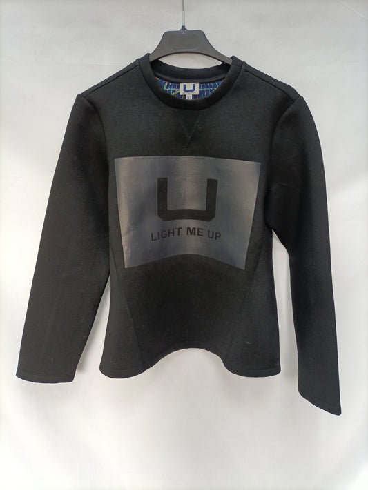 ADOLFO DOMÍNGUEZ. Black neoprene sweatshirt T.xs