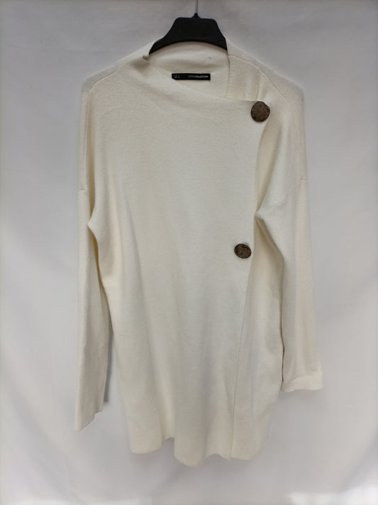 SFERA. Cárdigan blanco botones T.m