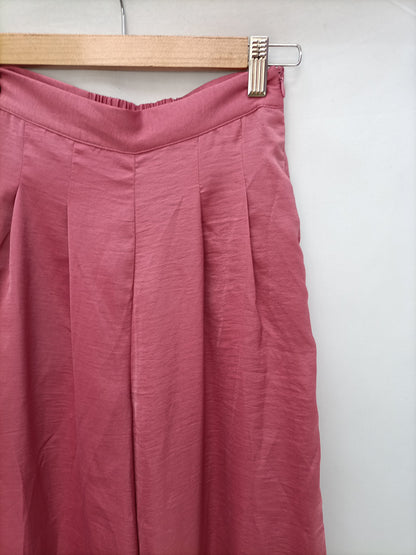 MANGO. Pantalón Palazzo rosa  T.34
