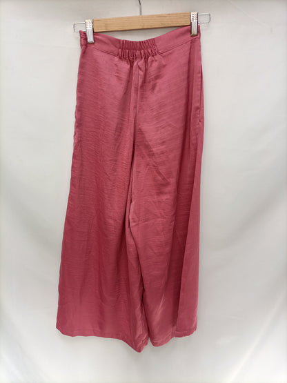 MANGO. Pantalón Palazzo rosa  T.34