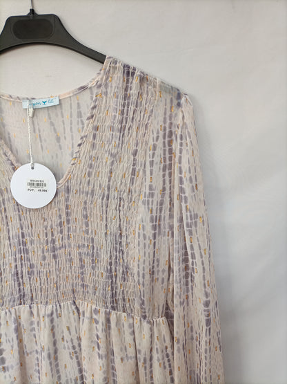 PINPOM LILI. Beige mido dress Tu (m)