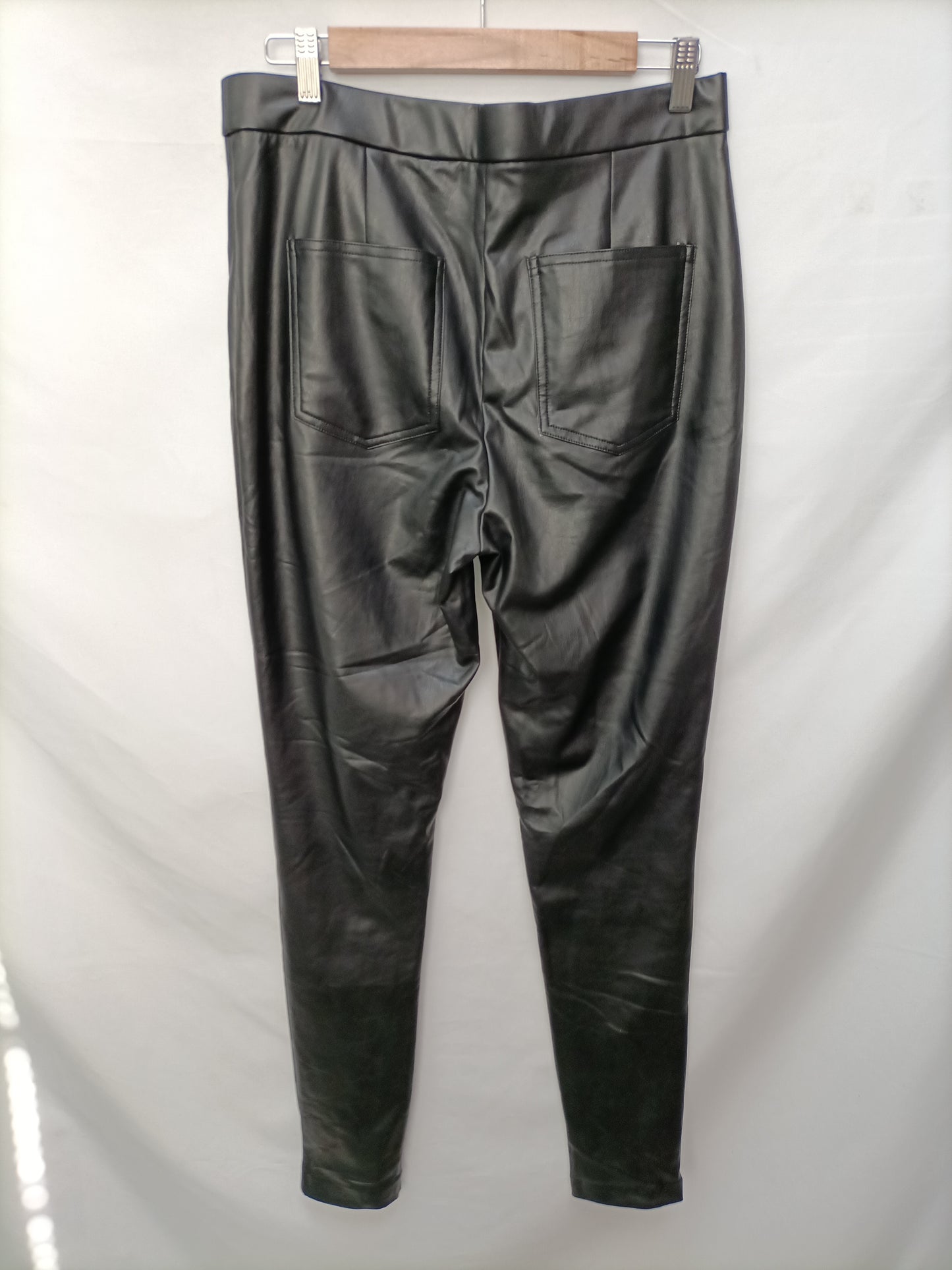 ONLY. Black faux leather leggings TM