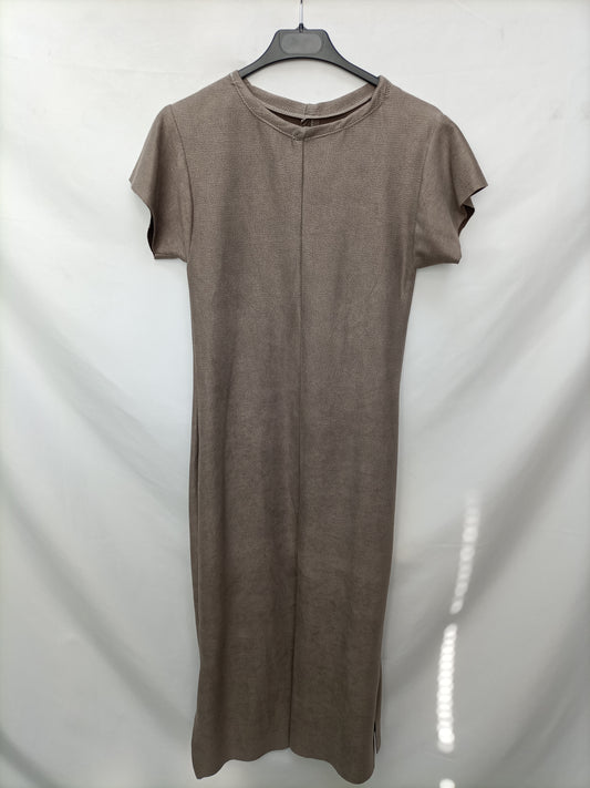 OTRAS. Vestido midi marrón T.m