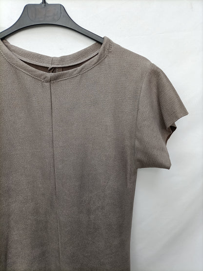 OTRAS. Vestido midi marrón T.m