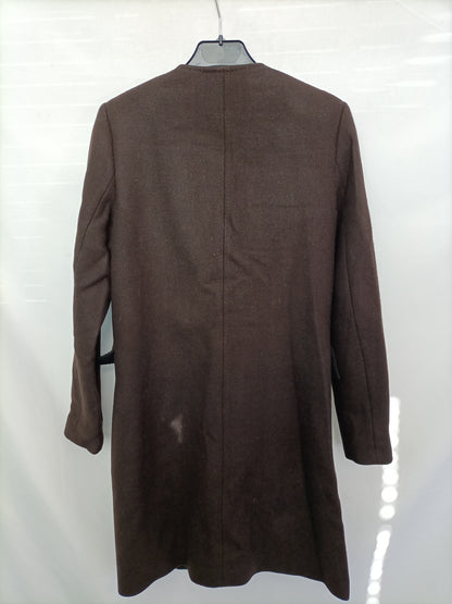 ZARA. Abrigo de paño marrón T.s