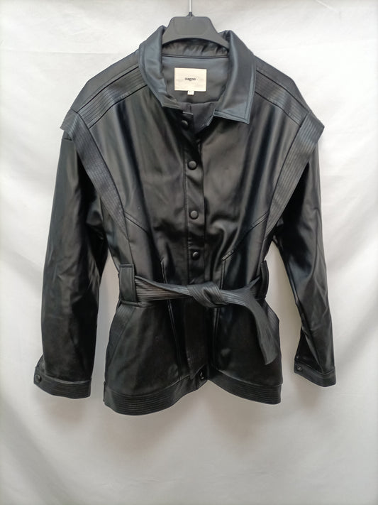 SUNCOO. Cazadoda negro efecto piel T.1 (s)