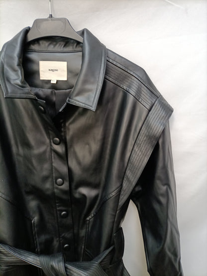 SUNCOO. Cazadoda negro efecto piel T.1 (s)