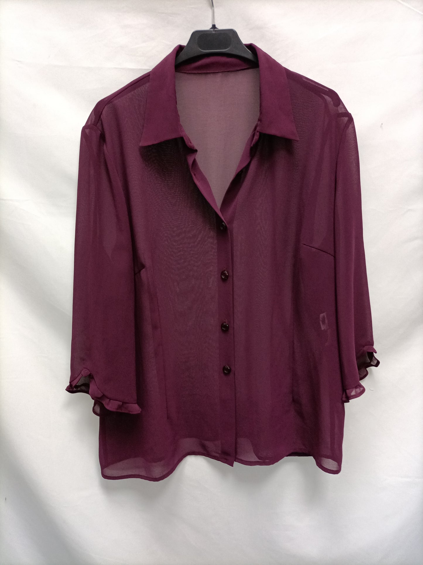 OTRAS. Blusa burdeos vintage  T.48