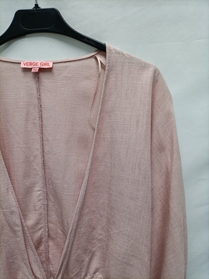 VERGE GIRLS. Pink linen top T.10 (m)