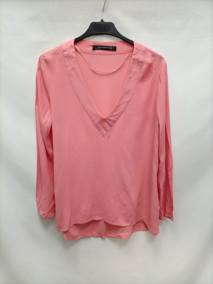 ZARA. Flowy pink blouse Tm