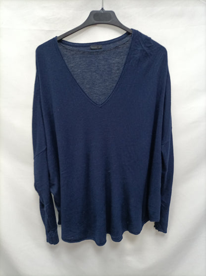 OYSHO. Jersey azul fluido T.l