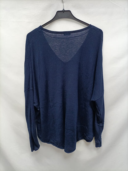 OYSHO. Jersey azul fluido T.l