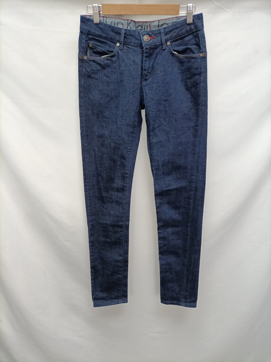 CALVIN KLEIN. Straight-leg denim trousers, size 38