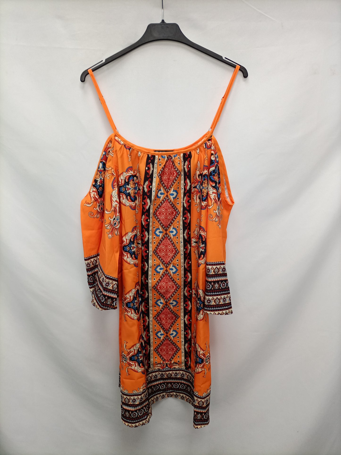 SHEIN. Vestido naranja hippie T.l